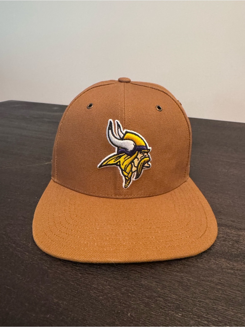 Carhartt Brown Snapback Cap with Embroidered Horned Logo